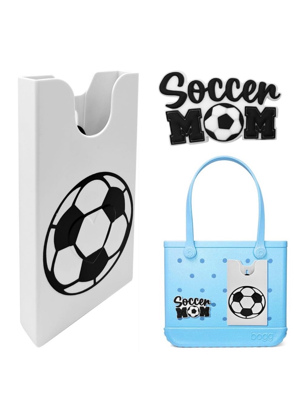 New Soccer Phone Holder for Bogg Bag,With 1 Soccer Mom Charm,ABS Insert